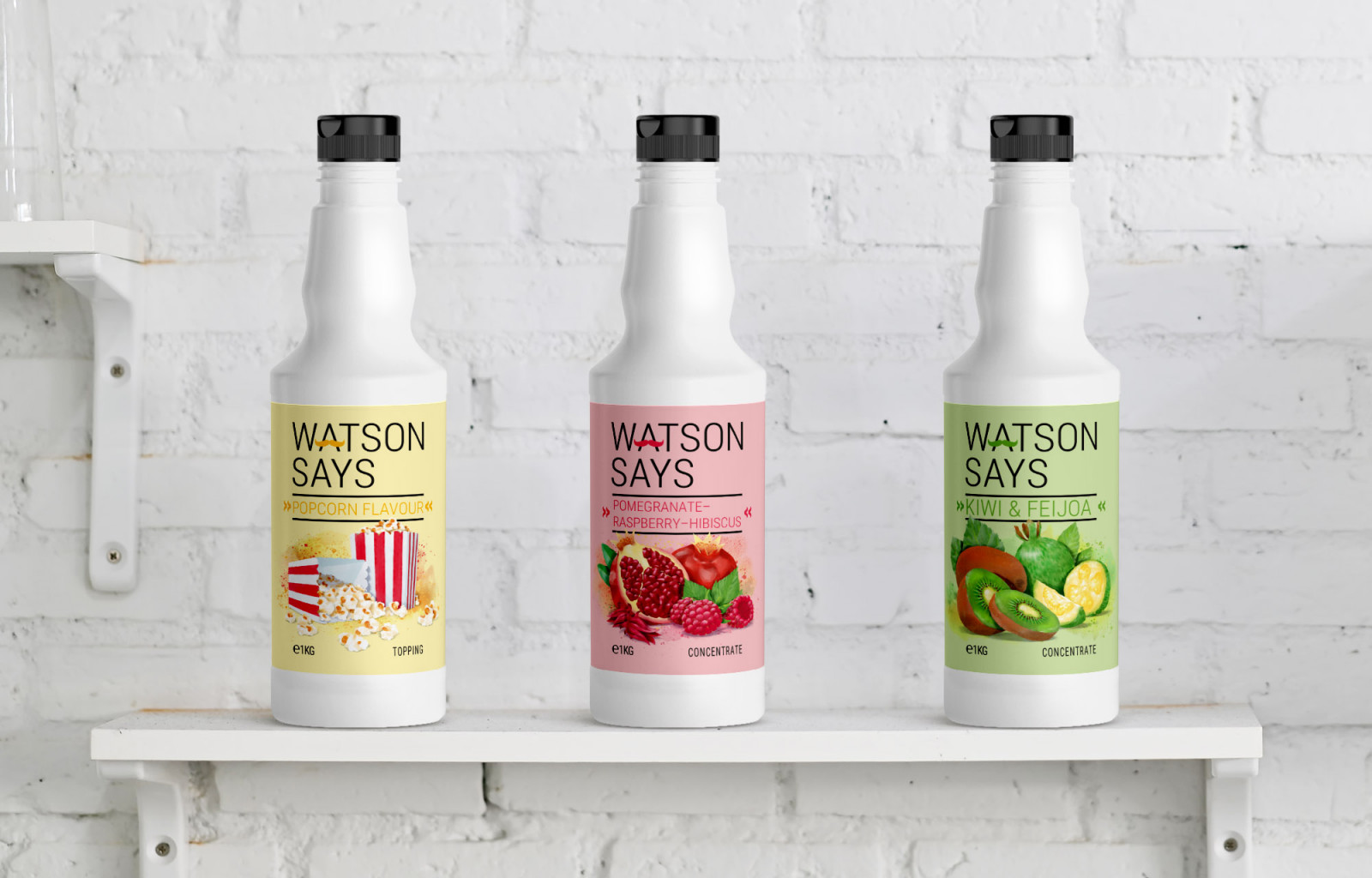 Illustrations for syrup packaging Watson Says