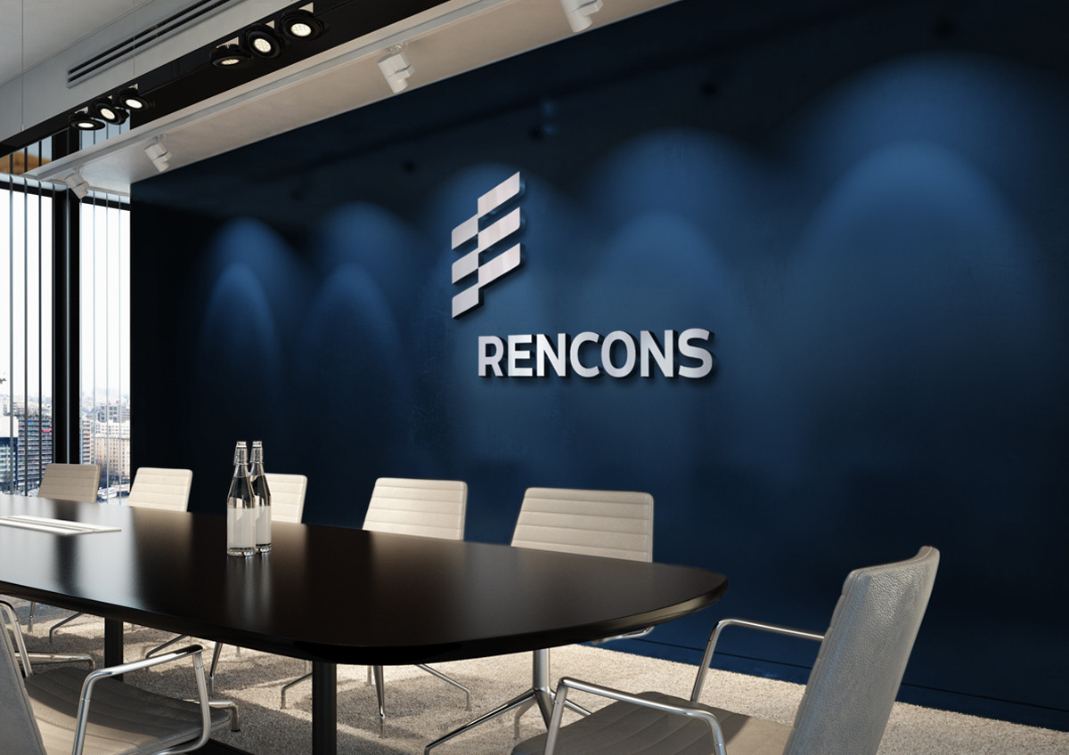 Логотип и айдентика для строительной компании Rencons