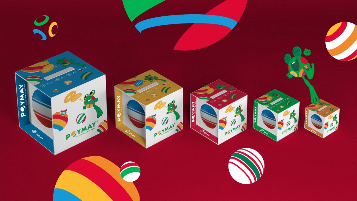 Дизайн упаковки резиновых мячей "Поймай"